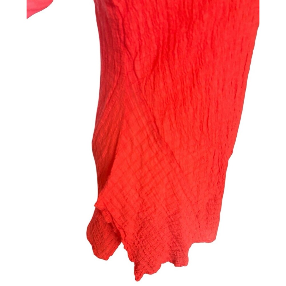 Soft Surroundings Red Crinkle Gauze Tunic Top Cowl Neck Soft Textured PXL USA - Picture 5 of 11